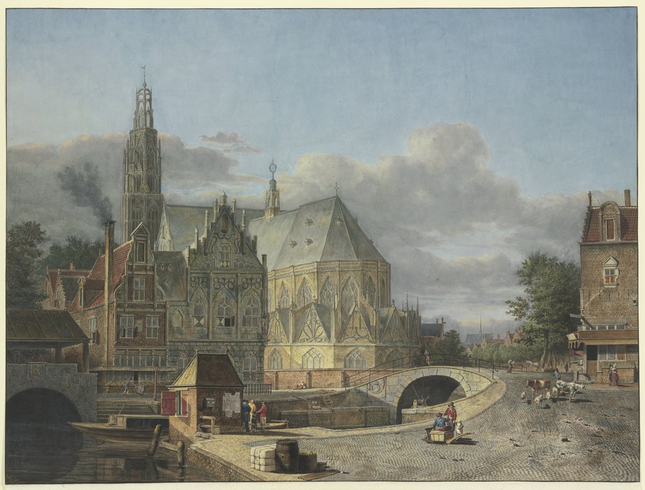 Vista de uma cidade neerlandesa de Johannes Huibert Prins