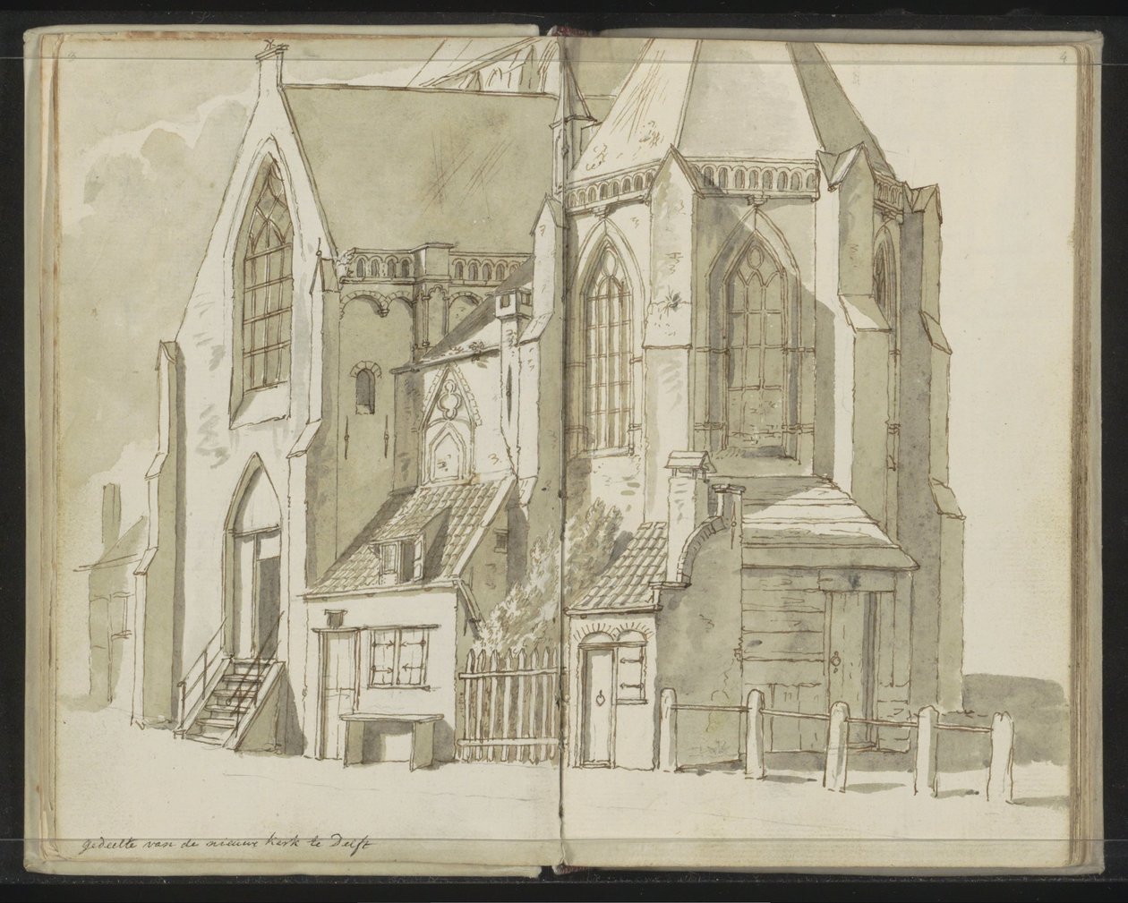 Vista lateral do Nieuwe Kerk em Delft de Johannes Huibert Prins