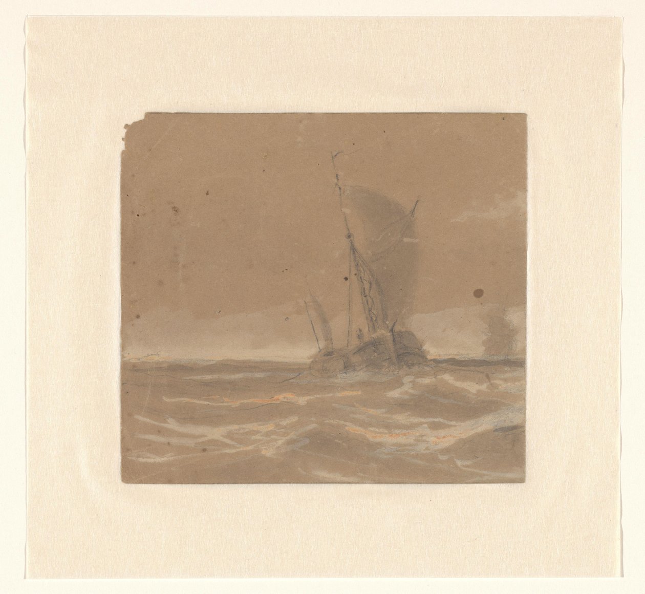 Navio de pesca à vela de Johannes Huygens (signed by artist)