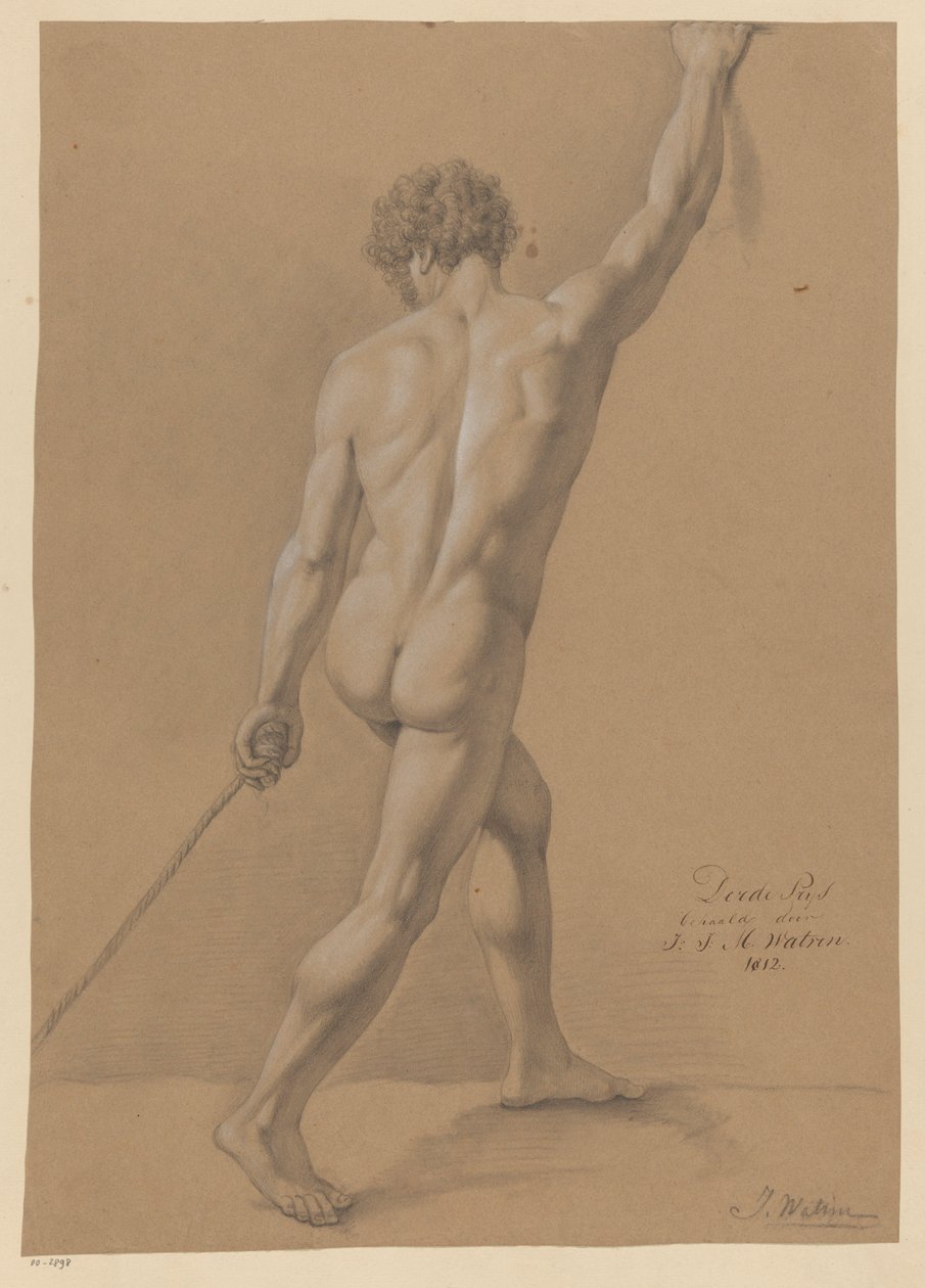 Nu masculino em pé, visto por trás (3º prémio 1812) de Johannes Joseph Maria Watrin