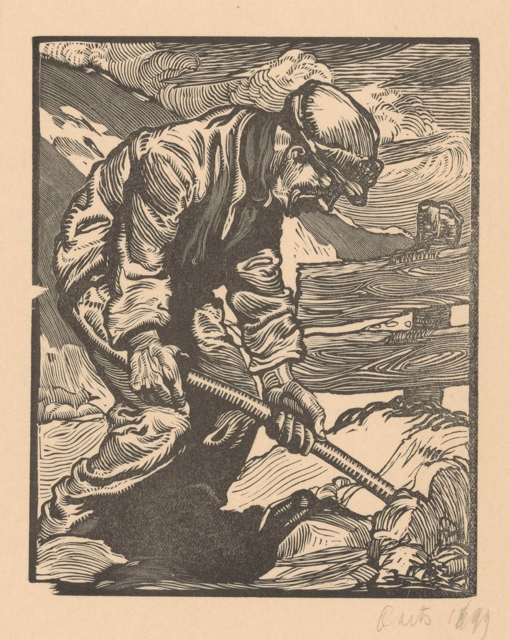 trabalhador de dique de Johannes Josephus Aarts (signed by artist)