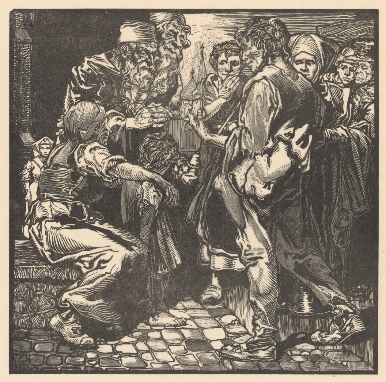 Homem com bolsa de Johannes Josephus Aarts (signed by artist)