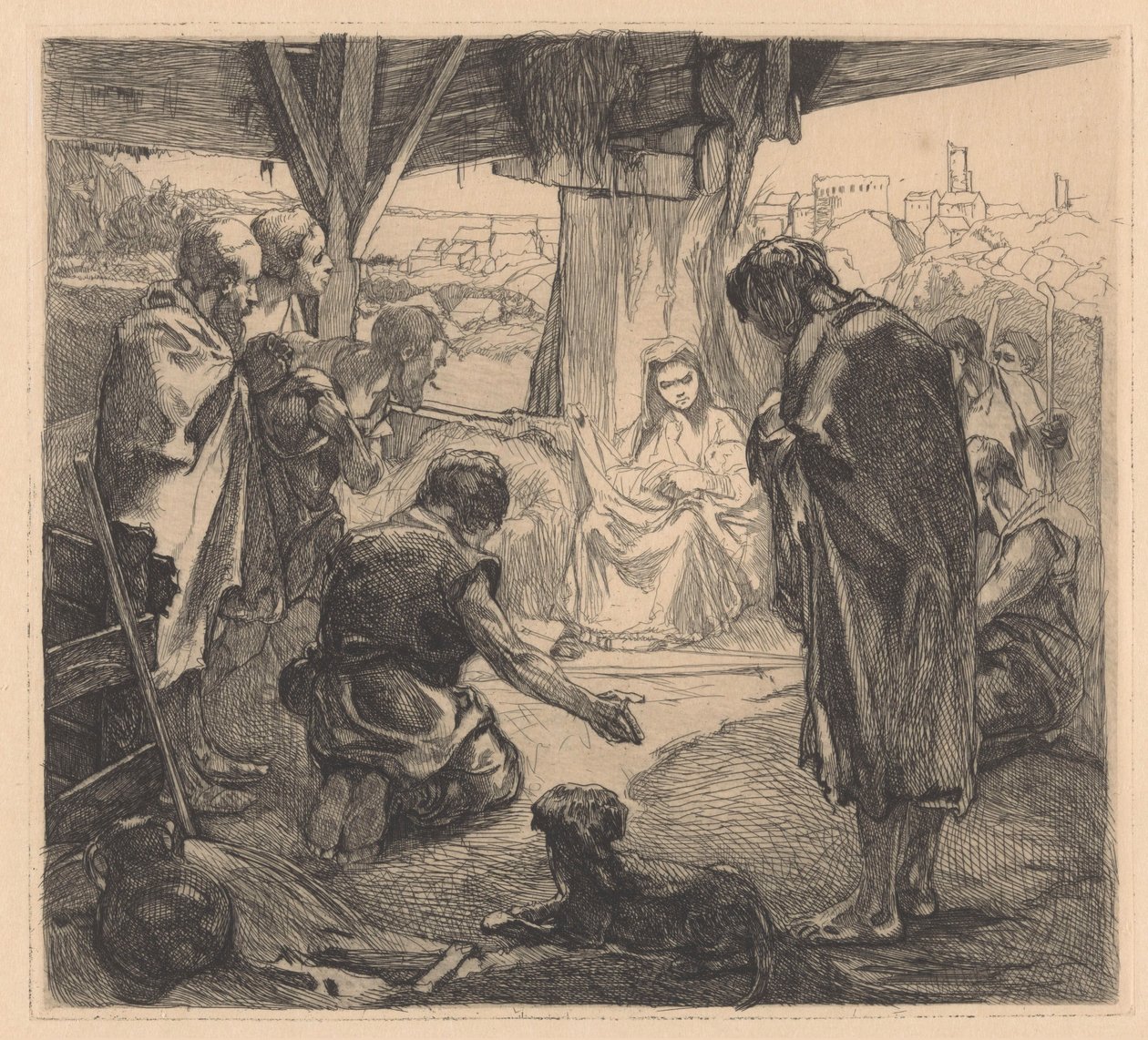 Adoração dos pastores de Johannes Josephus Aarts
