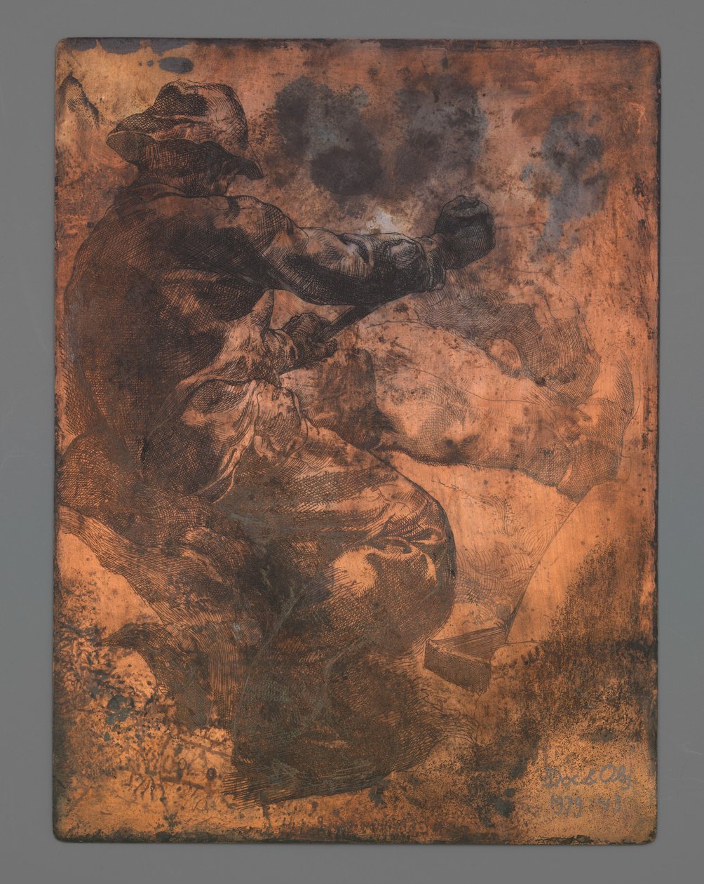 Trabalhador visto por trás de Johannes Josephus Aarts