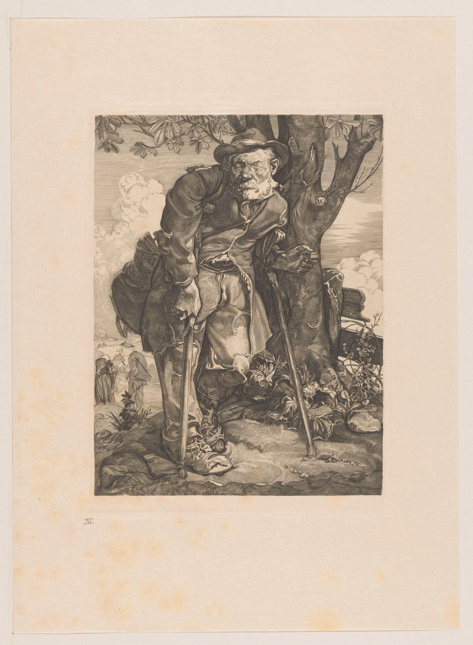 Mendigo com muletas de Johannes Josephus Aarts