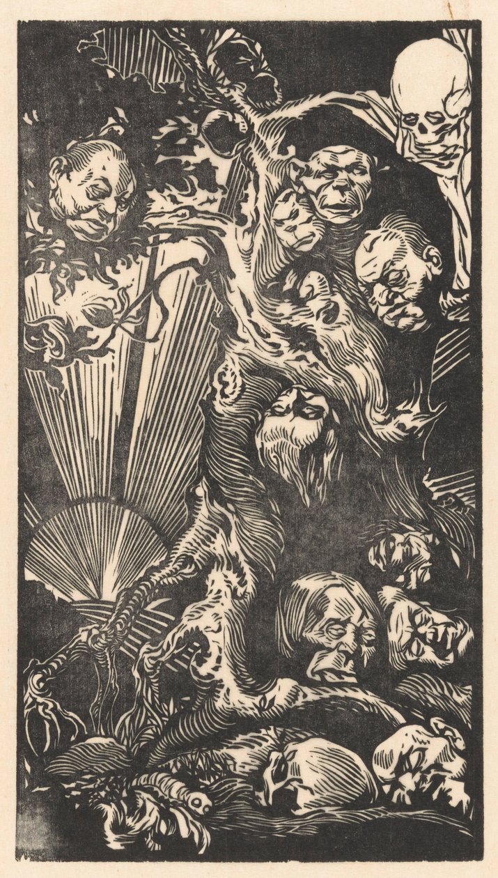 Árvore com cabeças fantásticas de Johannes Josephus Aarts