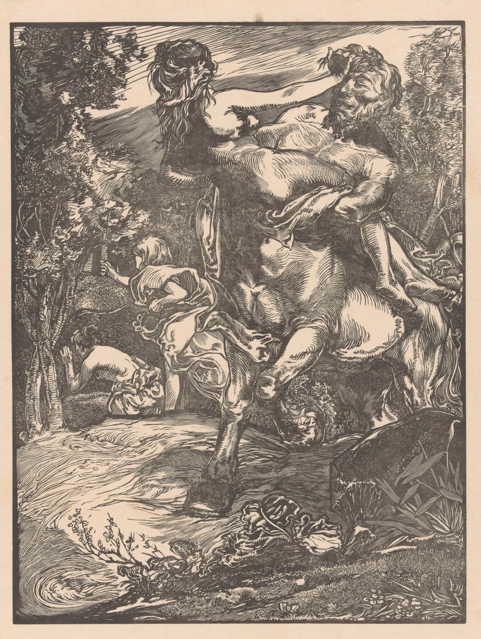 Centauro sequestrando uma mulher de Johannes Josephus Aarts