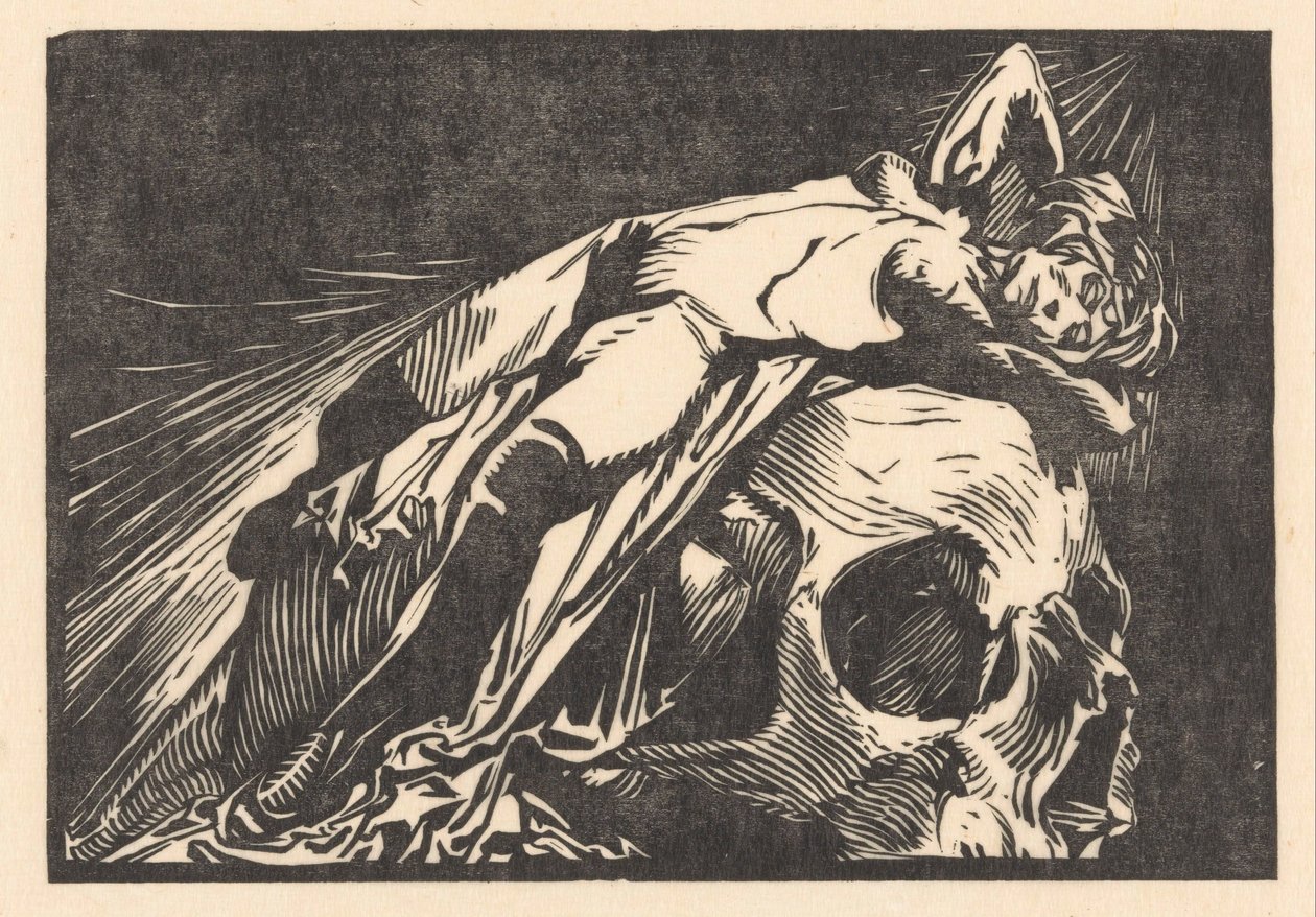Reclinando a mulher no crânio de Johannes Josephus Aarts