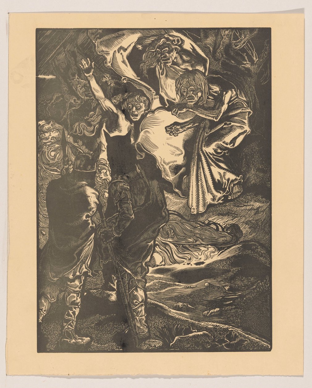 Macbeth e Banquo encontram-se com as três bruxas de Johannes Josephus Aarts