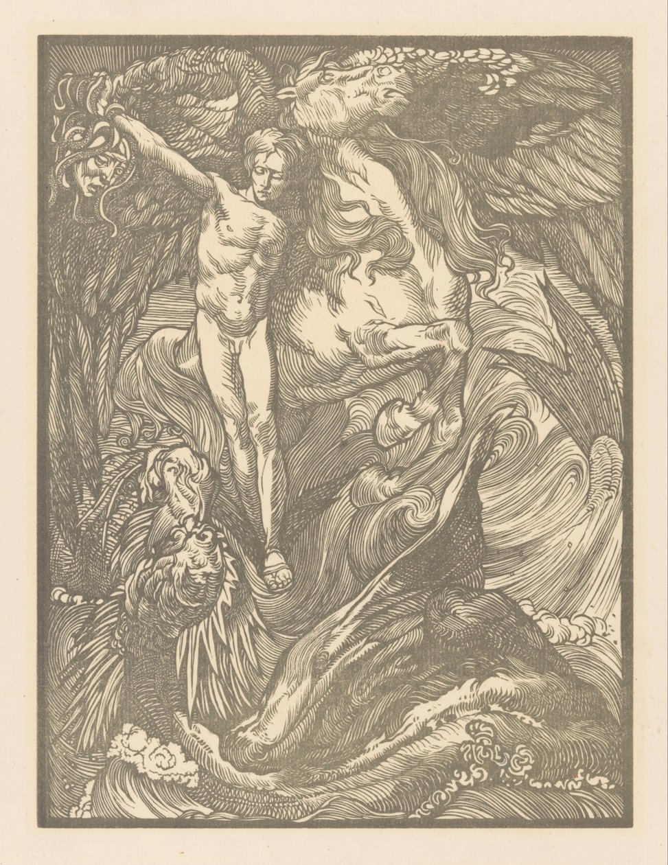 Perseu e o monstro marinho
Perseus e o Dragão, impresso em papel holandês de Johannes Josephus Aarts