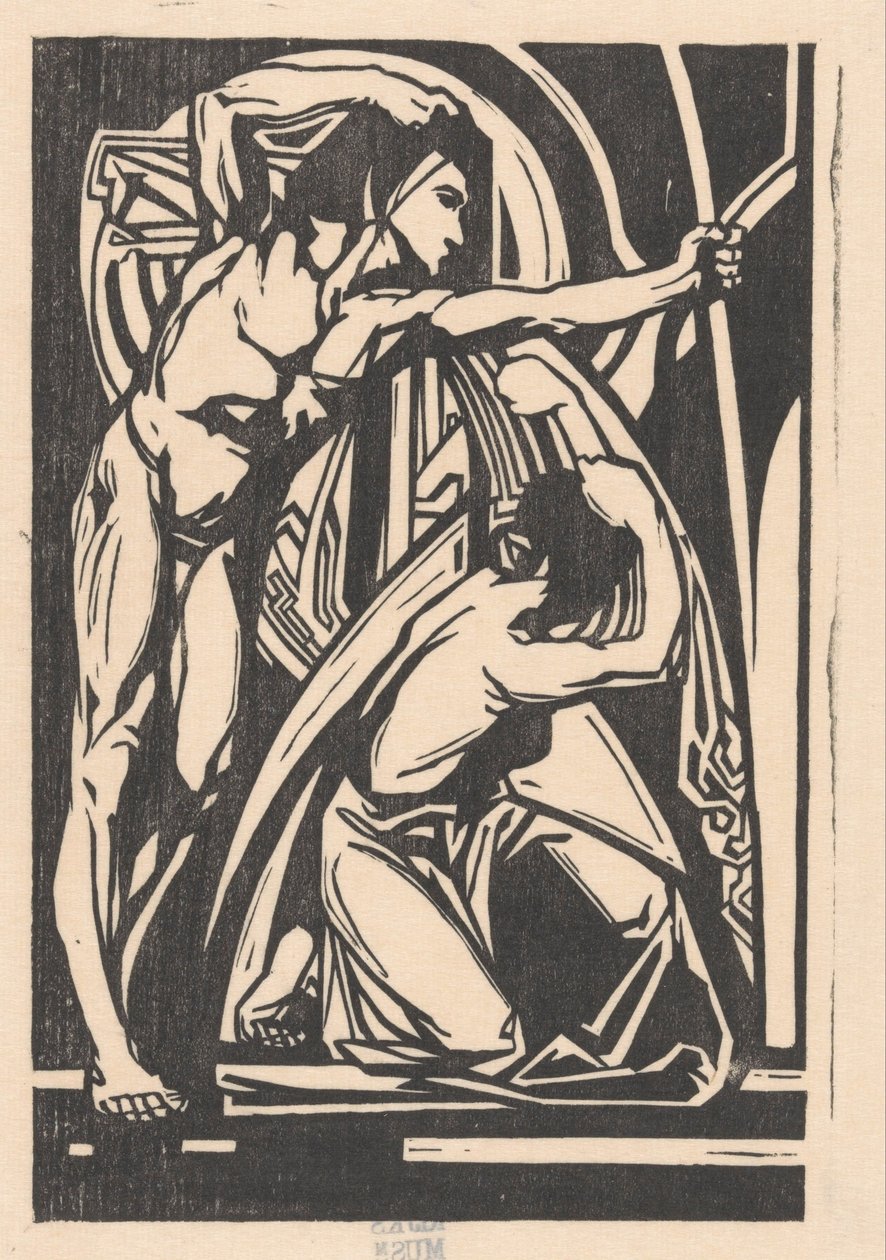 Homem de pé e mulher ajoelhada de Johannes Josephus Aarts