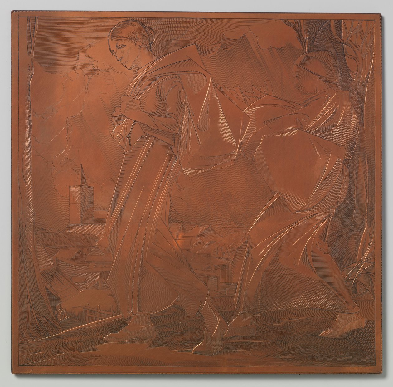 Duas mulheres, ambas carregam uma bolsa de Johannes Josephus Aarts