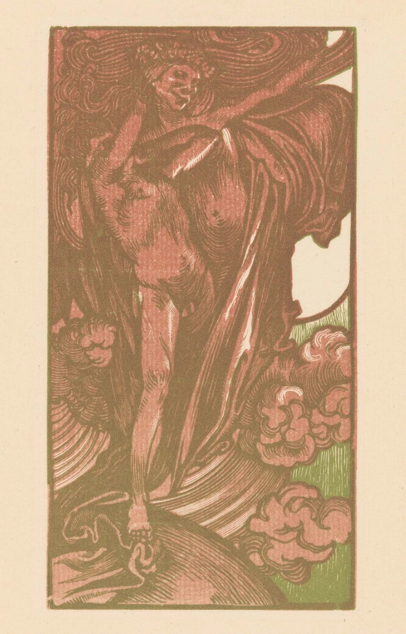 Mulher e rapaz nas nuvens de Johannes Josephus Aarts