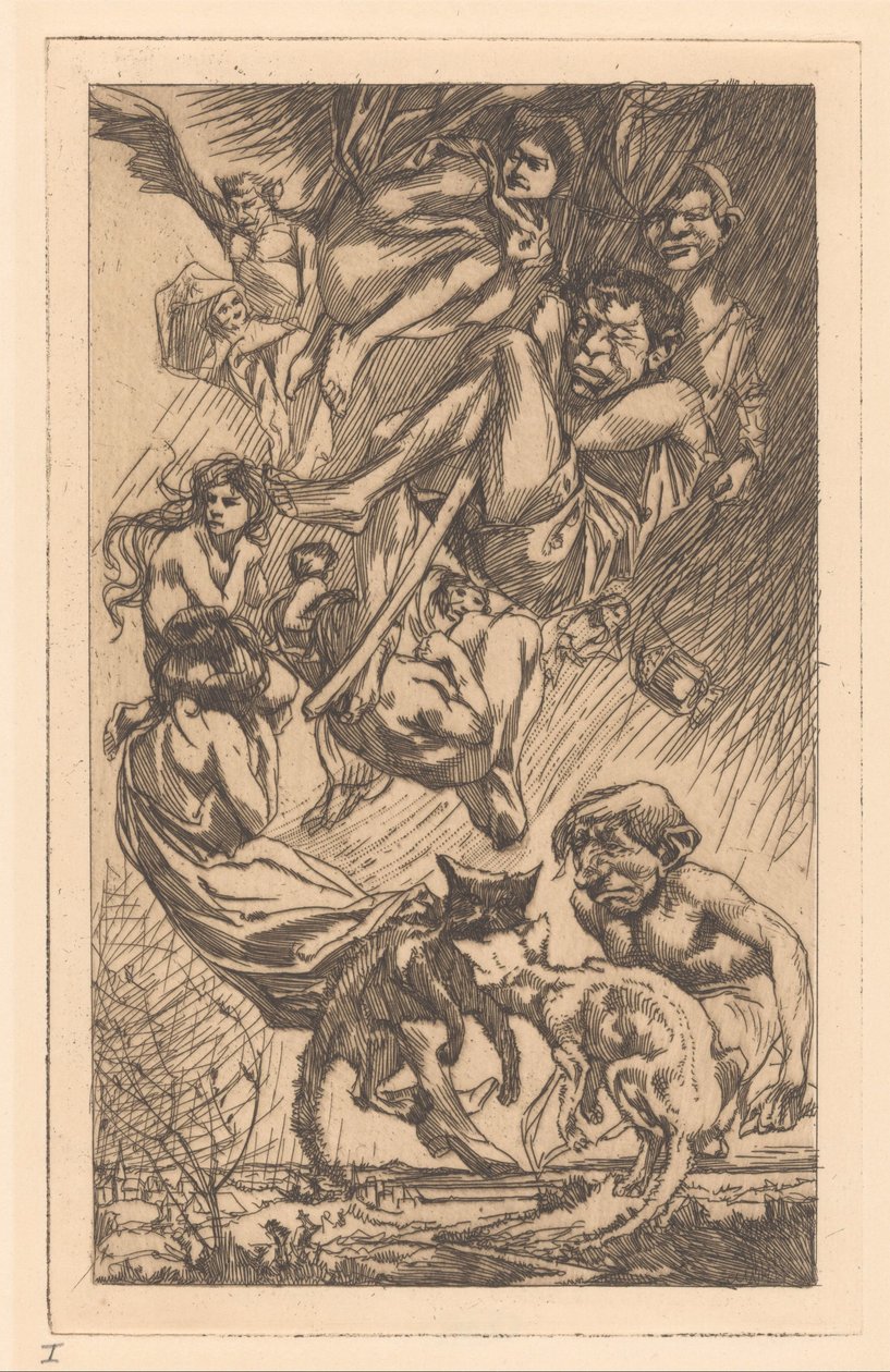 Pessoas flutuantes, criaturas de fantasia e gatos de Johannes Josephus Aarts