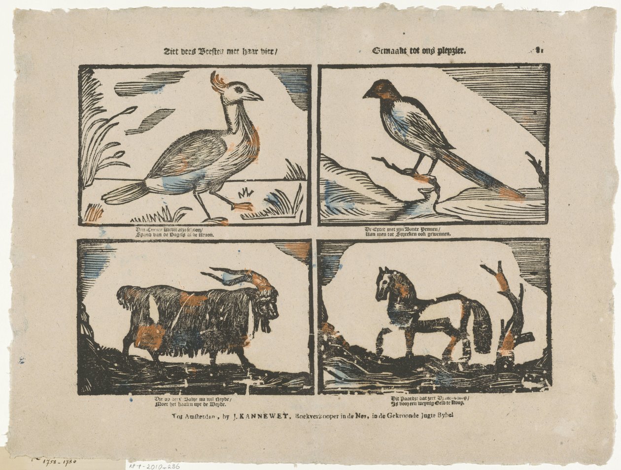 Contemple essas feras com seus quatro / Feitos para nosso prazer (título no objeto) de Johannes Kannewet (II)