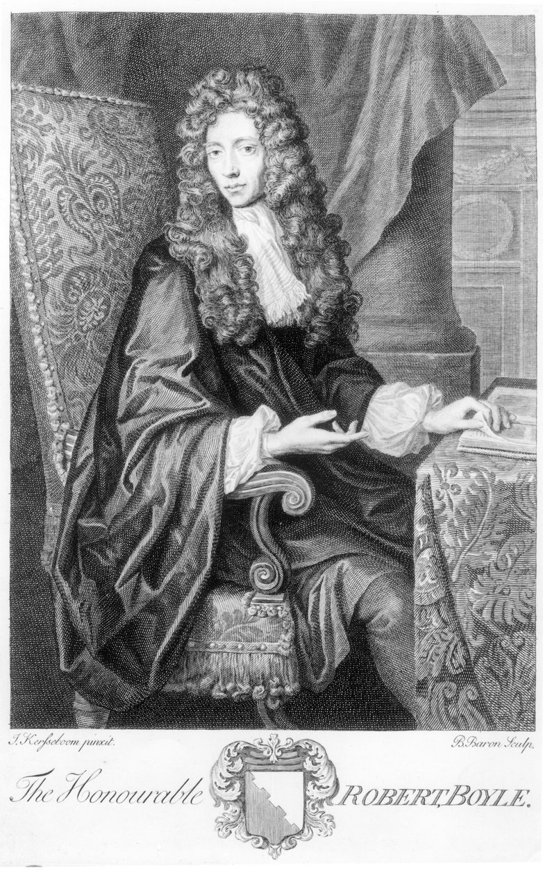 O honorável Robert Boyle (1627-91) gravado por B. Baron de Johannes Kerseboom
