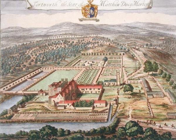 Fortworth the Seat of Matthew Ducy Morton (gravura) de Johannes Kip