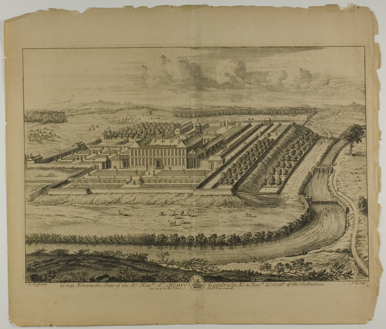 Great Ribston, placa 61 da Britannia Illustrata de Johannes Kip