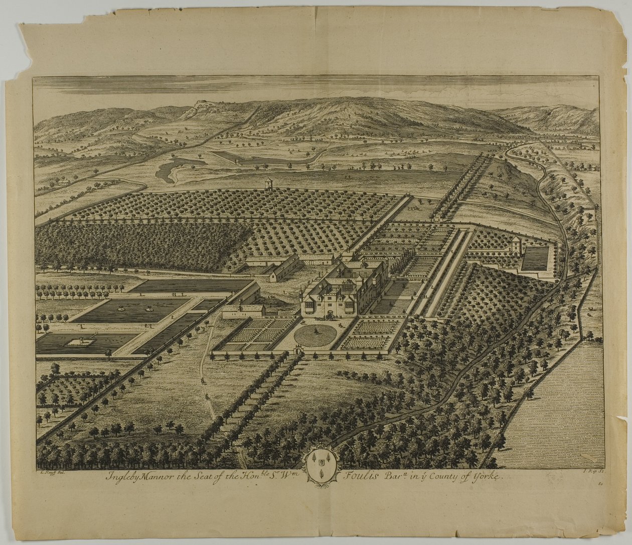 Ingleby Manor, placa 60 da Illustrated Britannia de Johannes Kip