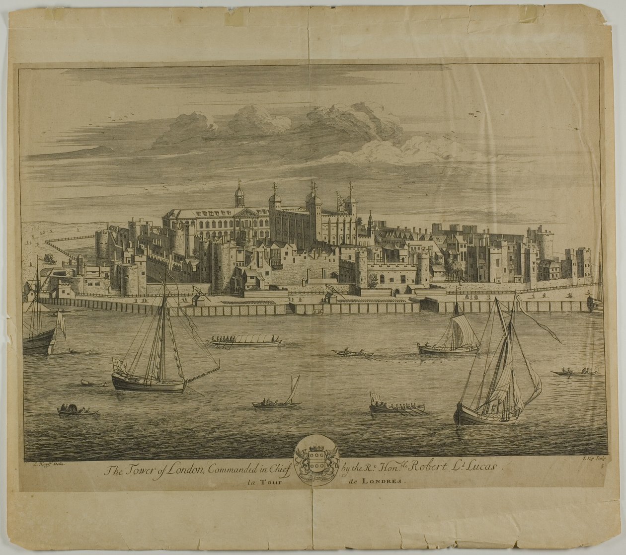 A Torre de Londres, placa cinco de Britannia Illustrata de Johannes Kip