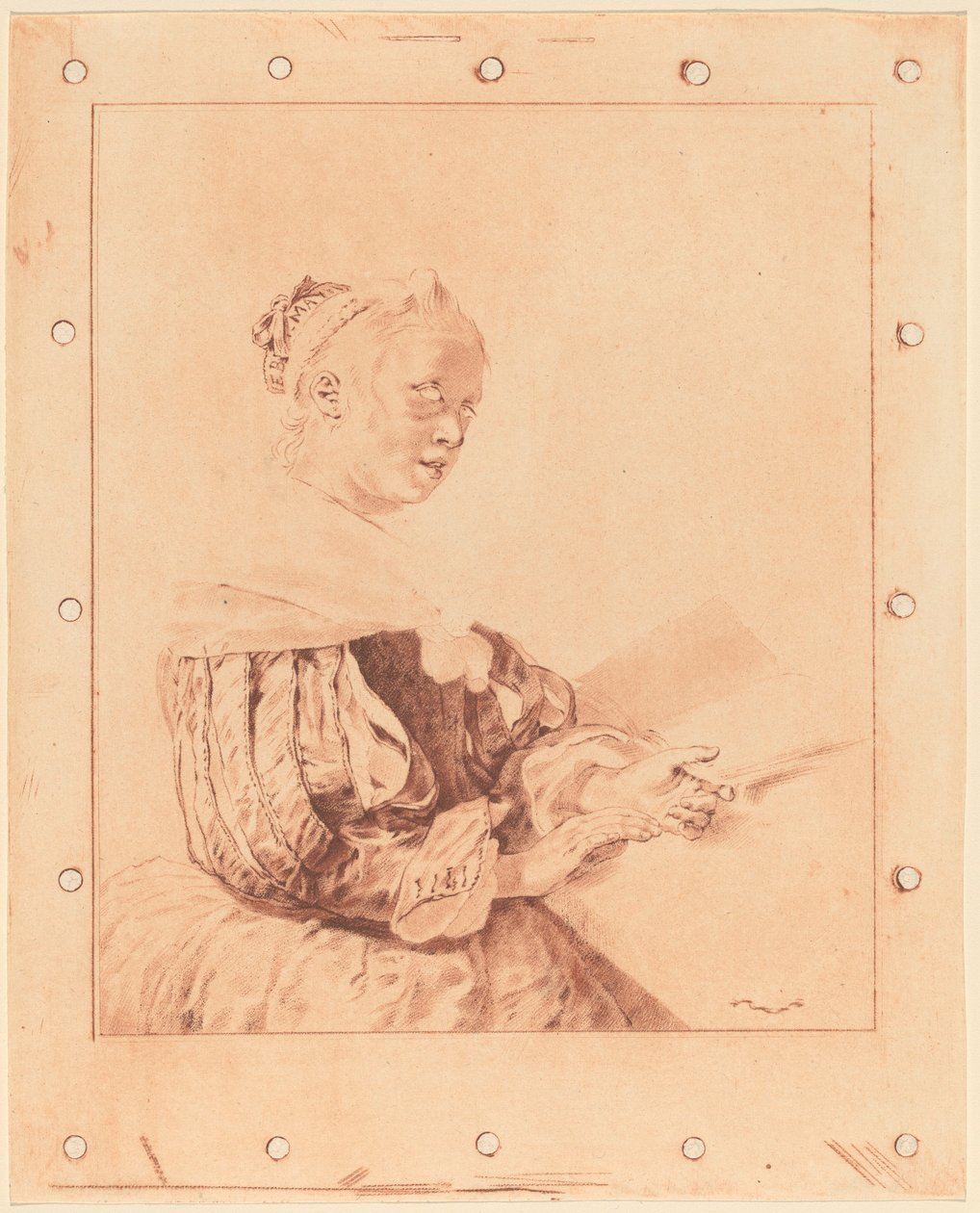 Moça no teclado, 1767. de Johannes Kornlein