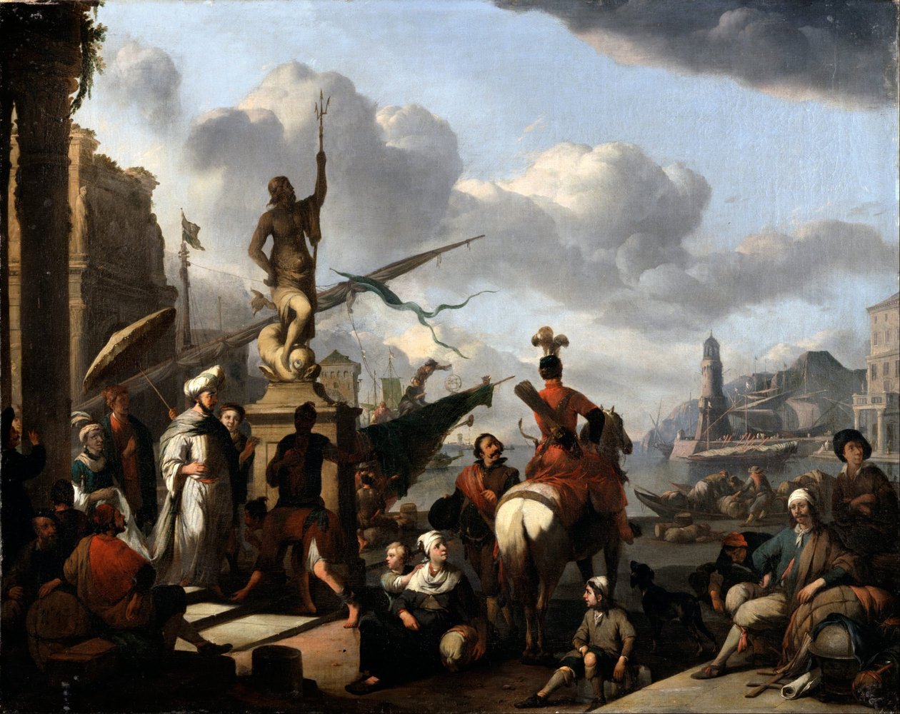 Um porto marítimo italiano de Johannes Lingelbach