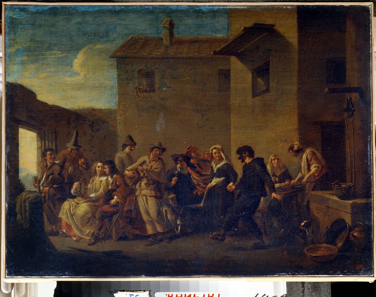 Carnaval de Venise (Carnaval em Veneza). Peinture de Johannes Lingelbach de Johannes Lingelbach