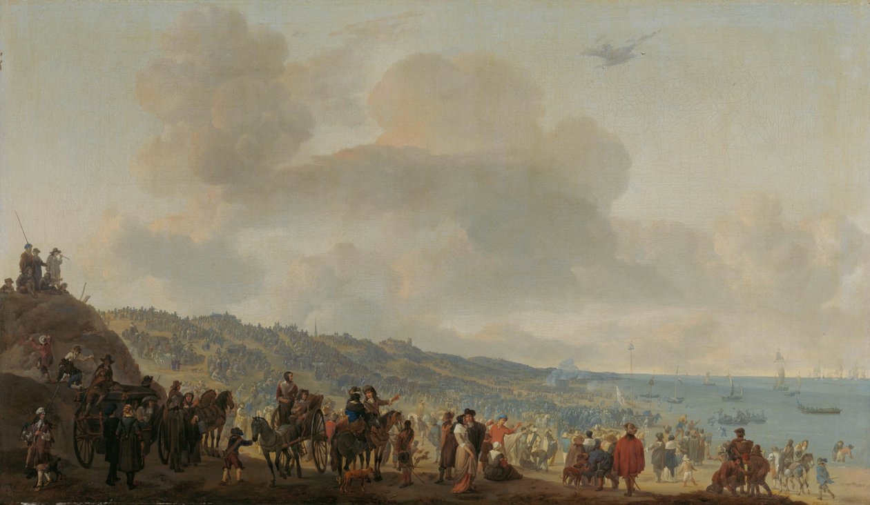 A partida de Carlos II da Inglaterra de Scheveningen, 2 de junho de 1660 de Johannes Lingelbach
