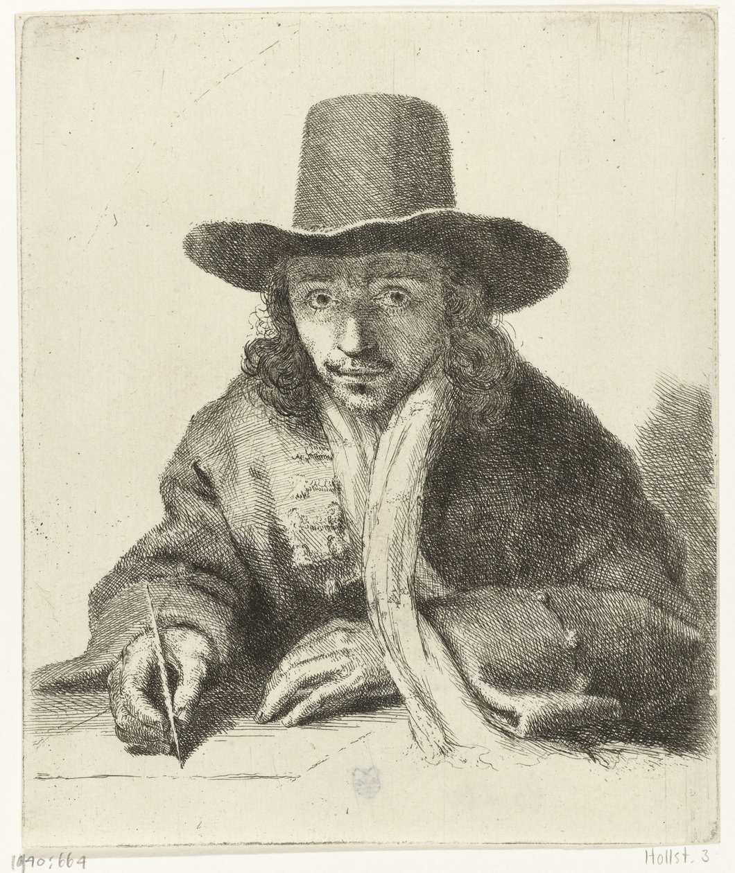 Auto-retrato de Johannes Lutma, desenhando de Johannes  Lutma