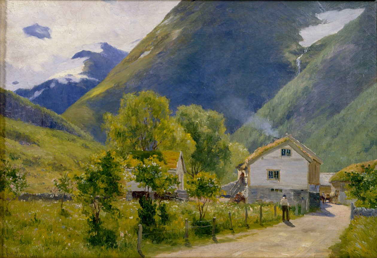 Oie, Nordangsdal (óleo sobre tela) de Johannes Martin Grimelund