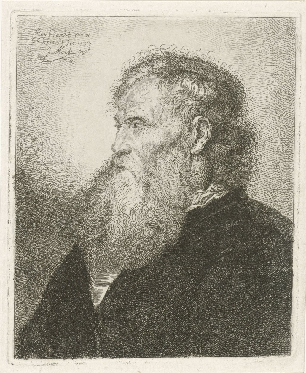 Retrato de um velho com barba de Johannes Mock