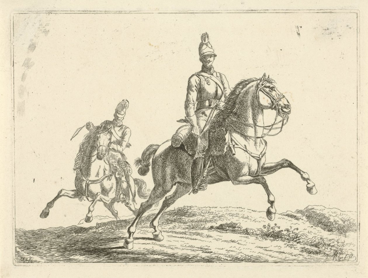Dois soldados a cavalo de Johannes Mock