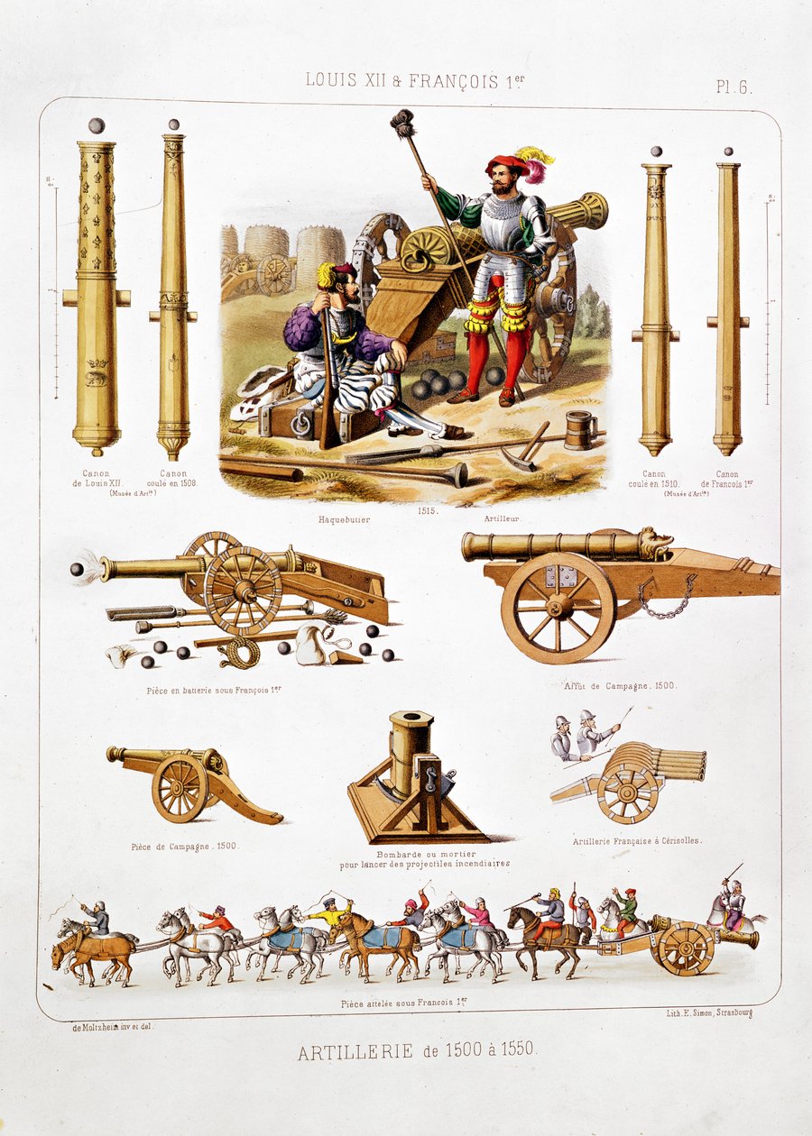 Artilharia francesa entre 1500 e 1950, da L&39;Artillerie Francaise de Johannes Moltzheim