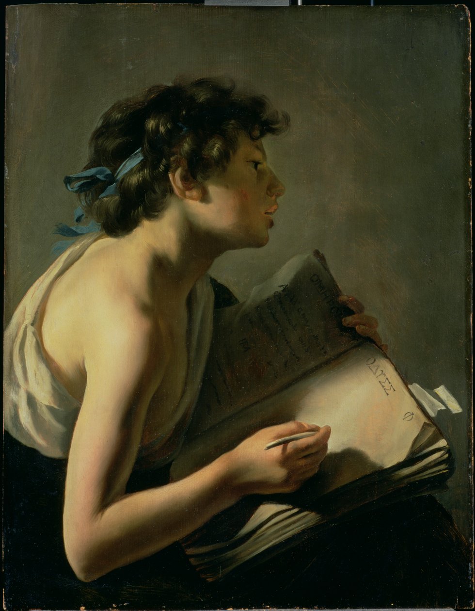 O jovem poeta (Juventude Transcrevendo Homero) de Johannes Moreelse