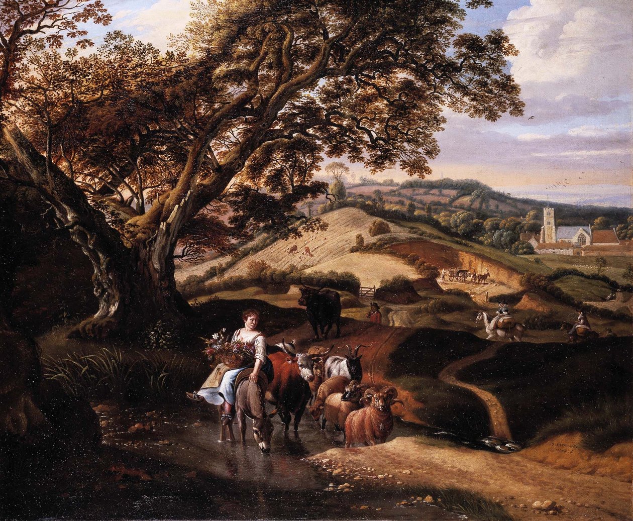 Uma paisagem pastoral de Johannes Siberechts