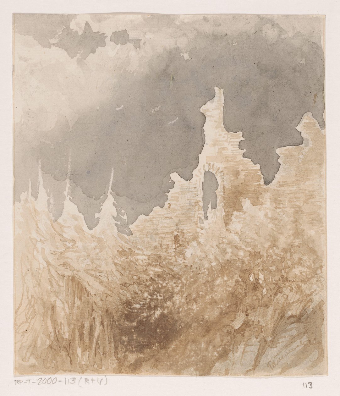 Ruína entre as árvores de Johannes Tavenraat (signed by artist)
