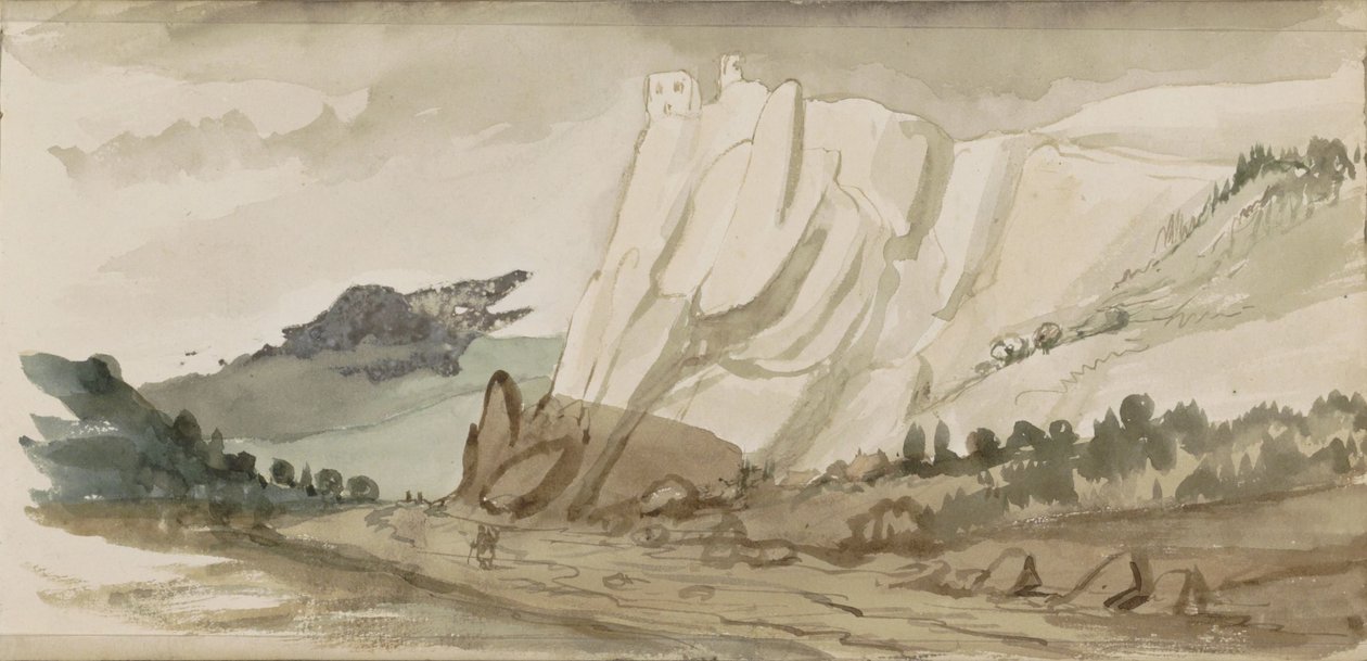 Paisagem montanhosa com pedras de Johannes Tavenraat