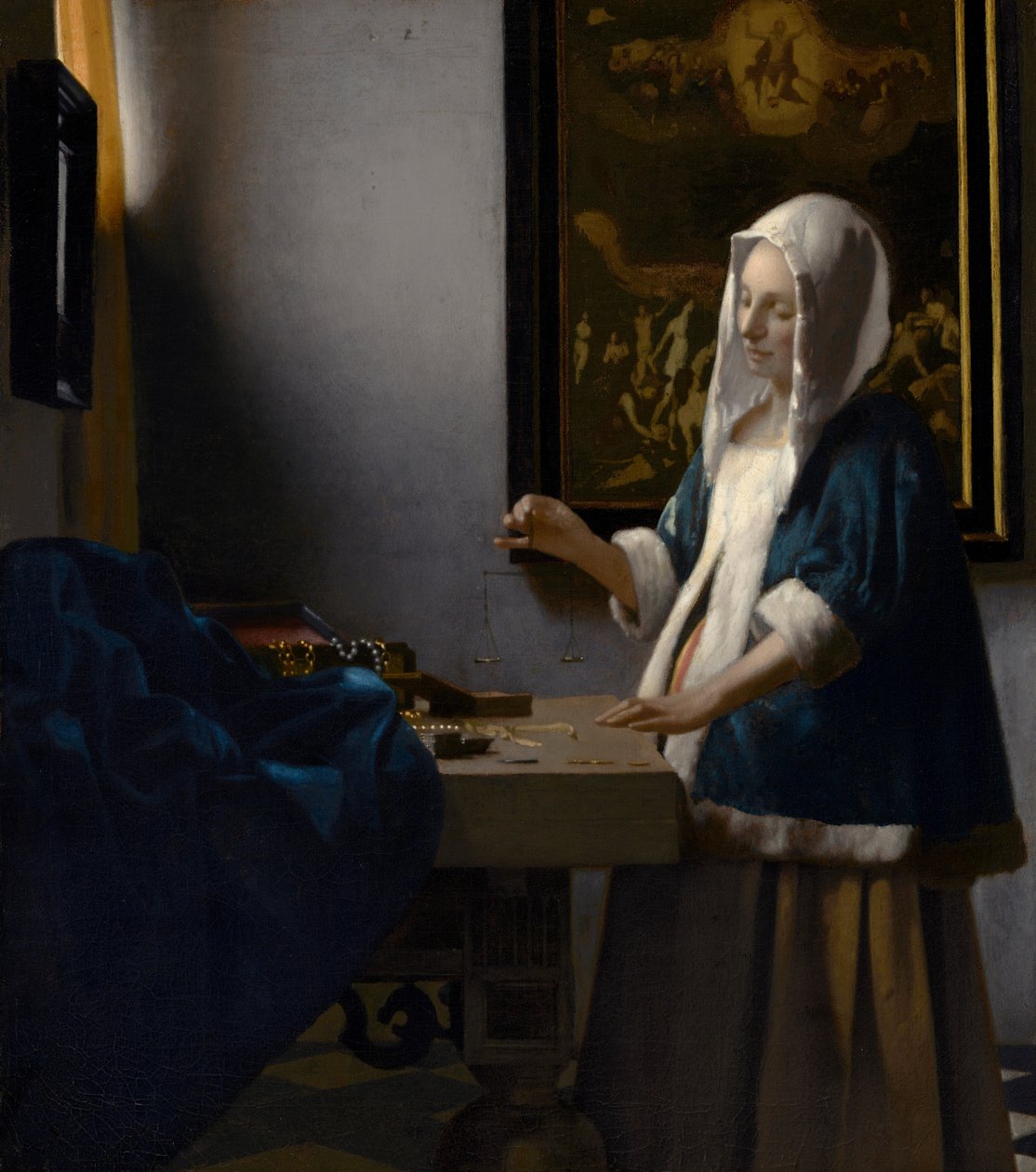 Frau mit Waage de Johannes Vermeer