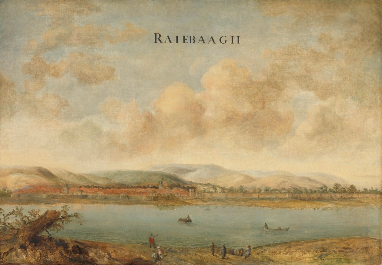 Vista da cidade de Raiebaagh em Visiapoer, Índia, c. 1662-3 de Johannes Vinckeboons