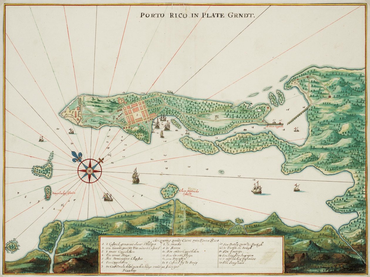 Mapa de Porto Rico de Johannes Vingboons