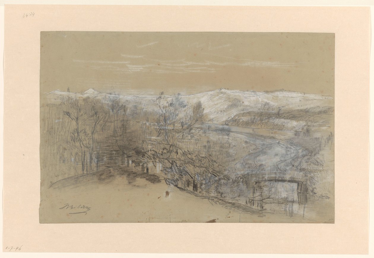 Vista da montanha Zandberg perto de Elswout em Bloemendaal de Johannes Warnardus Bilders