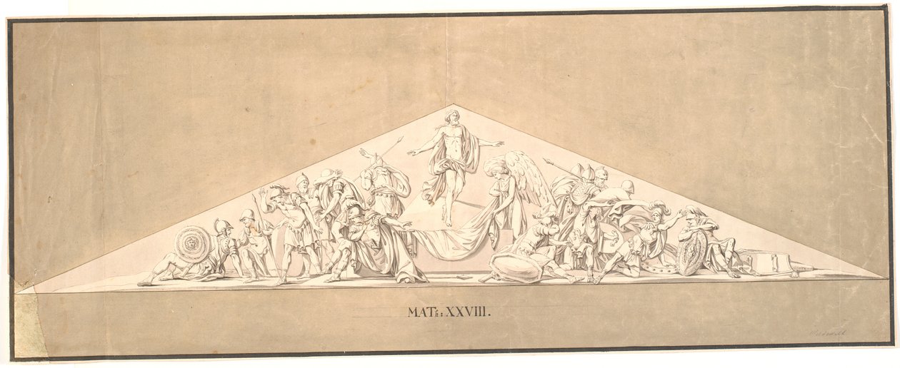 A Ressurreição de Cristo. Projecto de relevo perdido para (os arcos da 2ª fila) a Igreja de Mármore de Johannes Wiedewelt