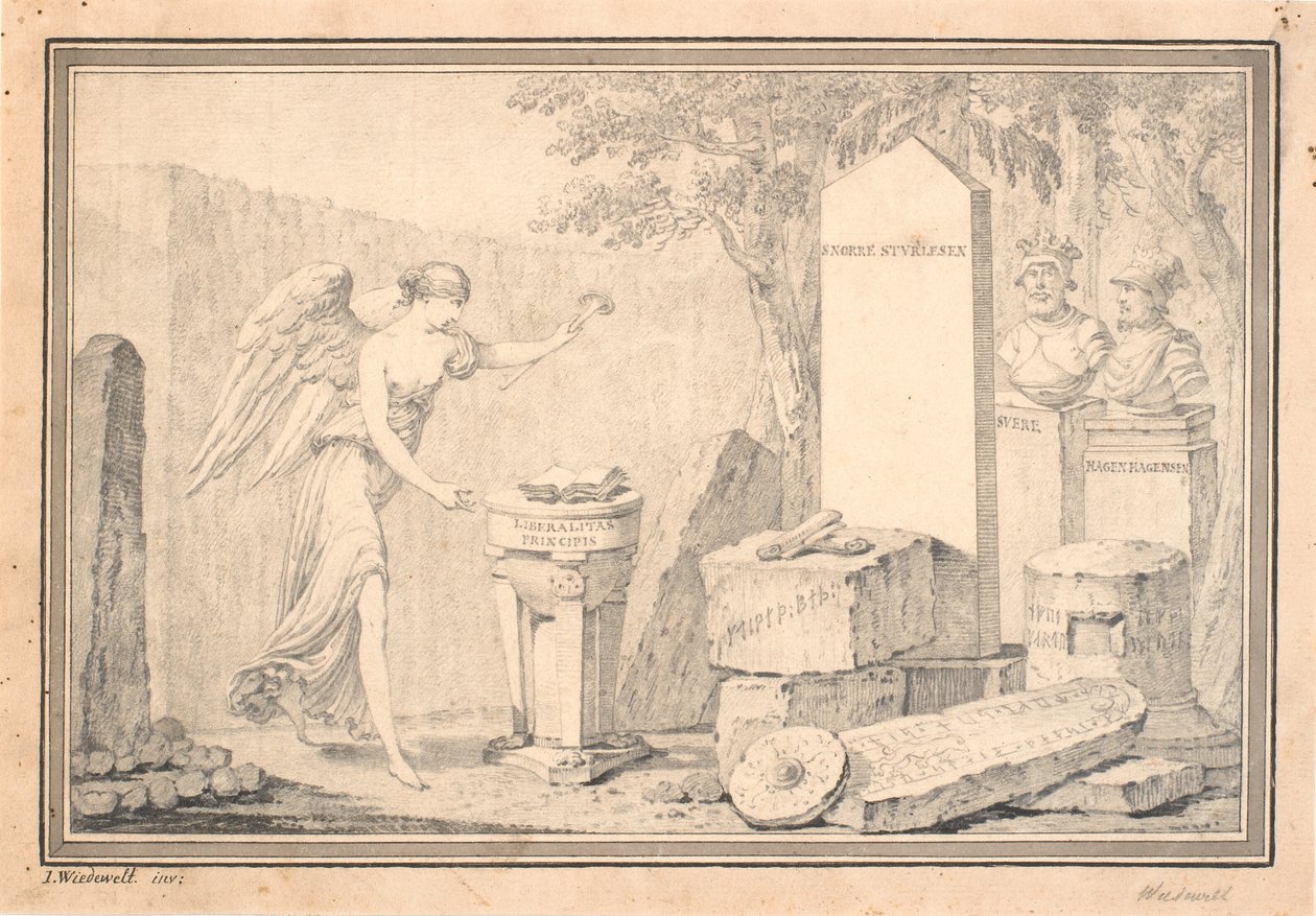 Título vinheta para Snorri Sturleson (ed. G. Schiøning): Heimskringla, Vol. I, 1778 de Johannes Wiedewelt