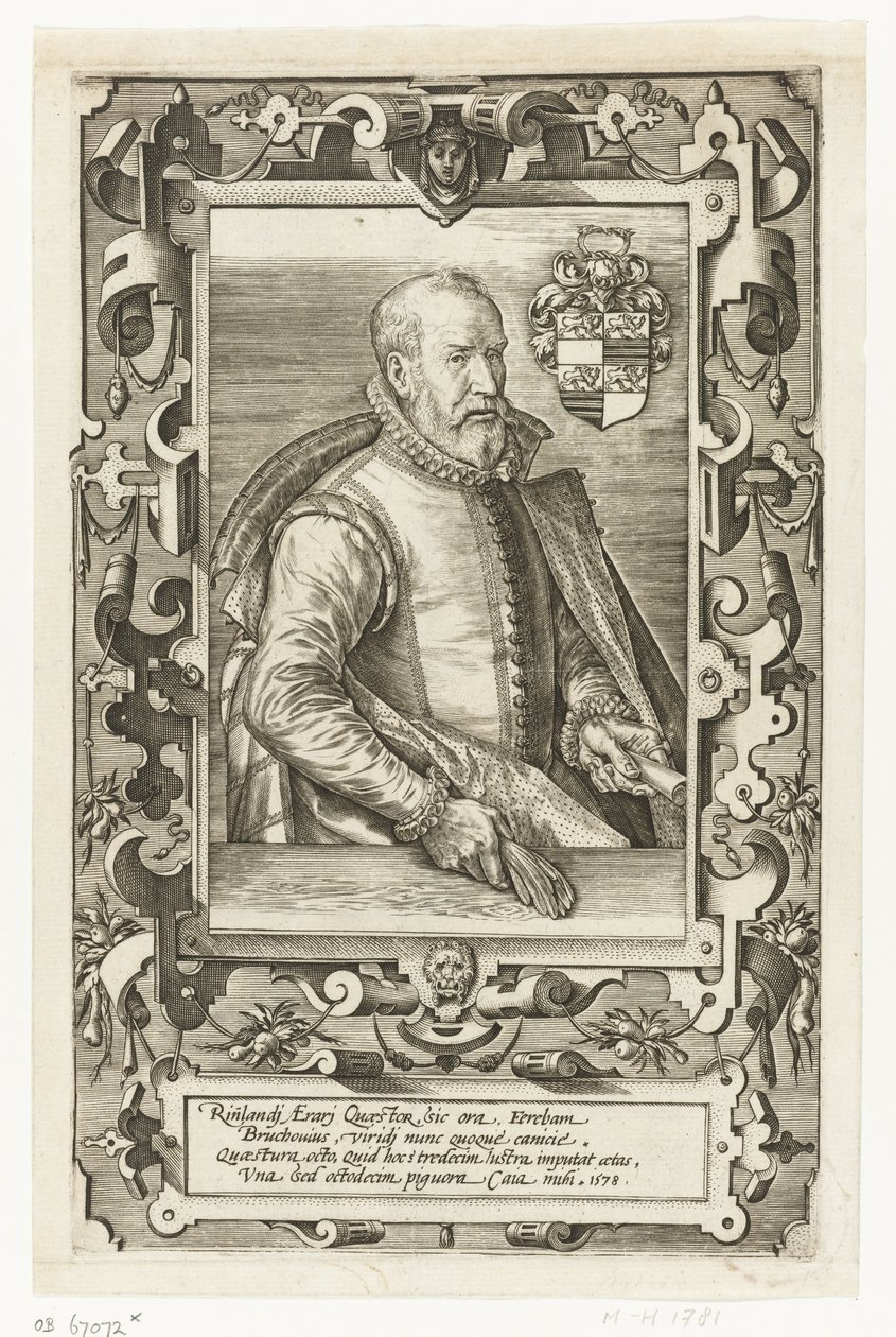 Retrato de Jan van Brouckhoven, comissário de bordo da Renânia de Johannes Wierix (attributed to)