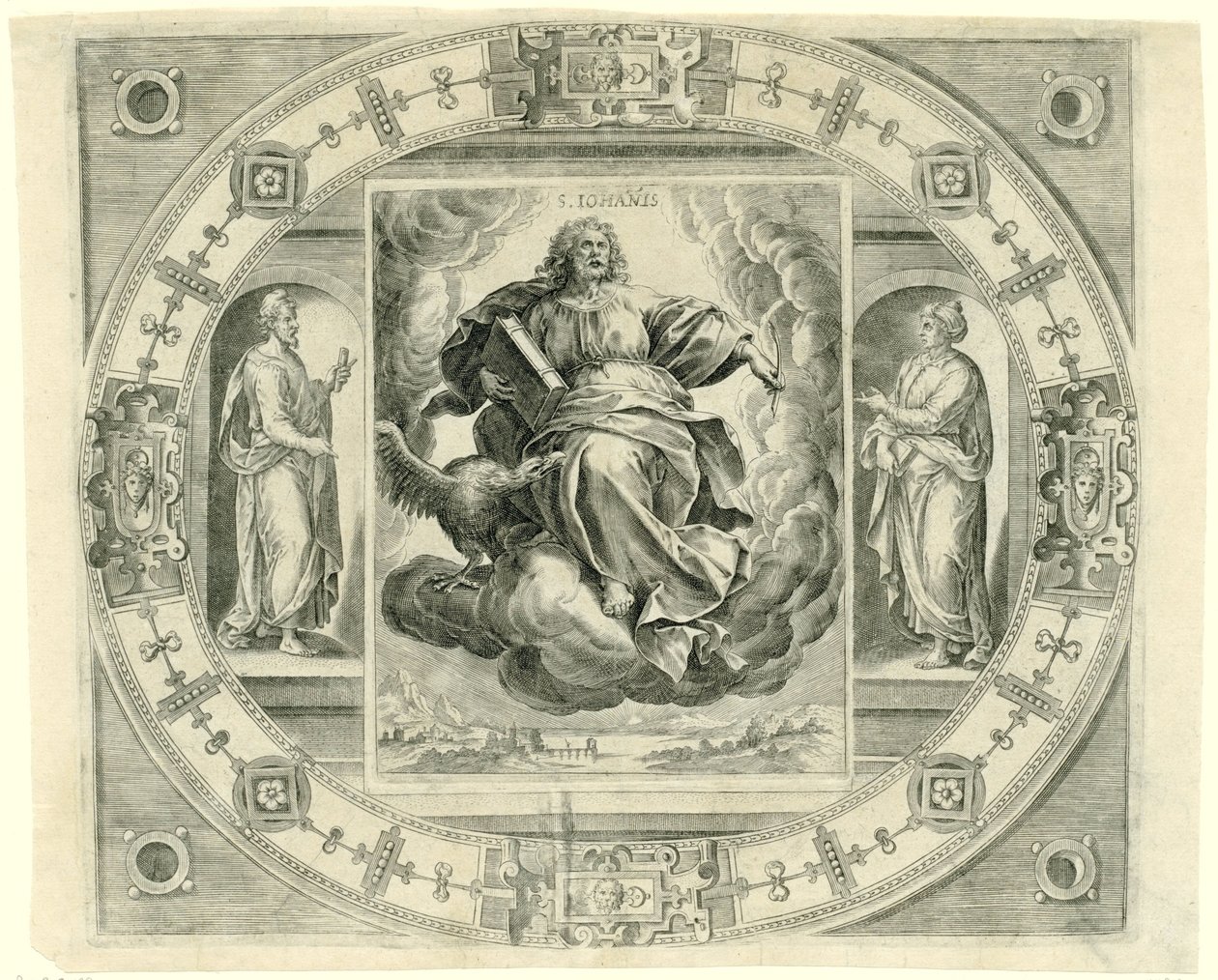 Evangelista João
S. Iohañis (título sobre o objecto)
Os quatro evangelistas (título da série) de Johannes Wierix (rejected attribution)