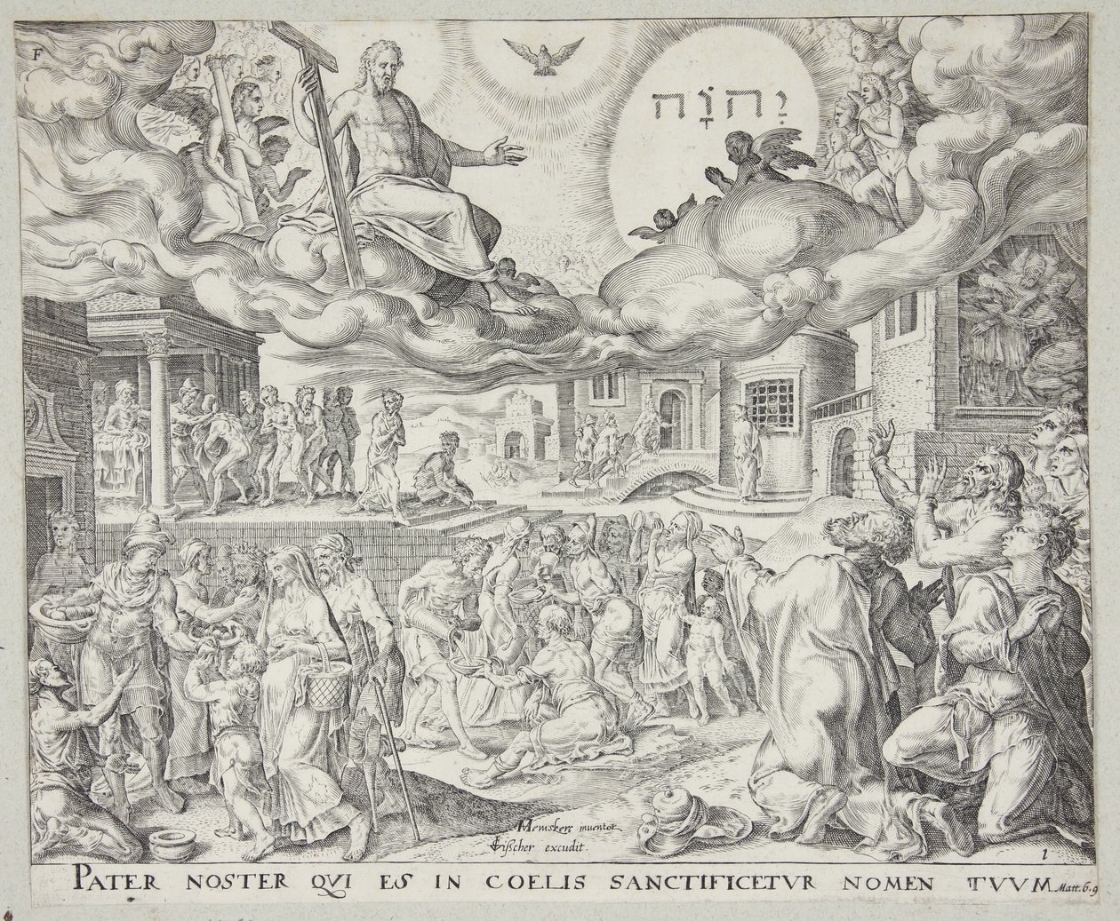 A adoração da Trindade na terra e as obras de misericórdia de Johannes Wierix