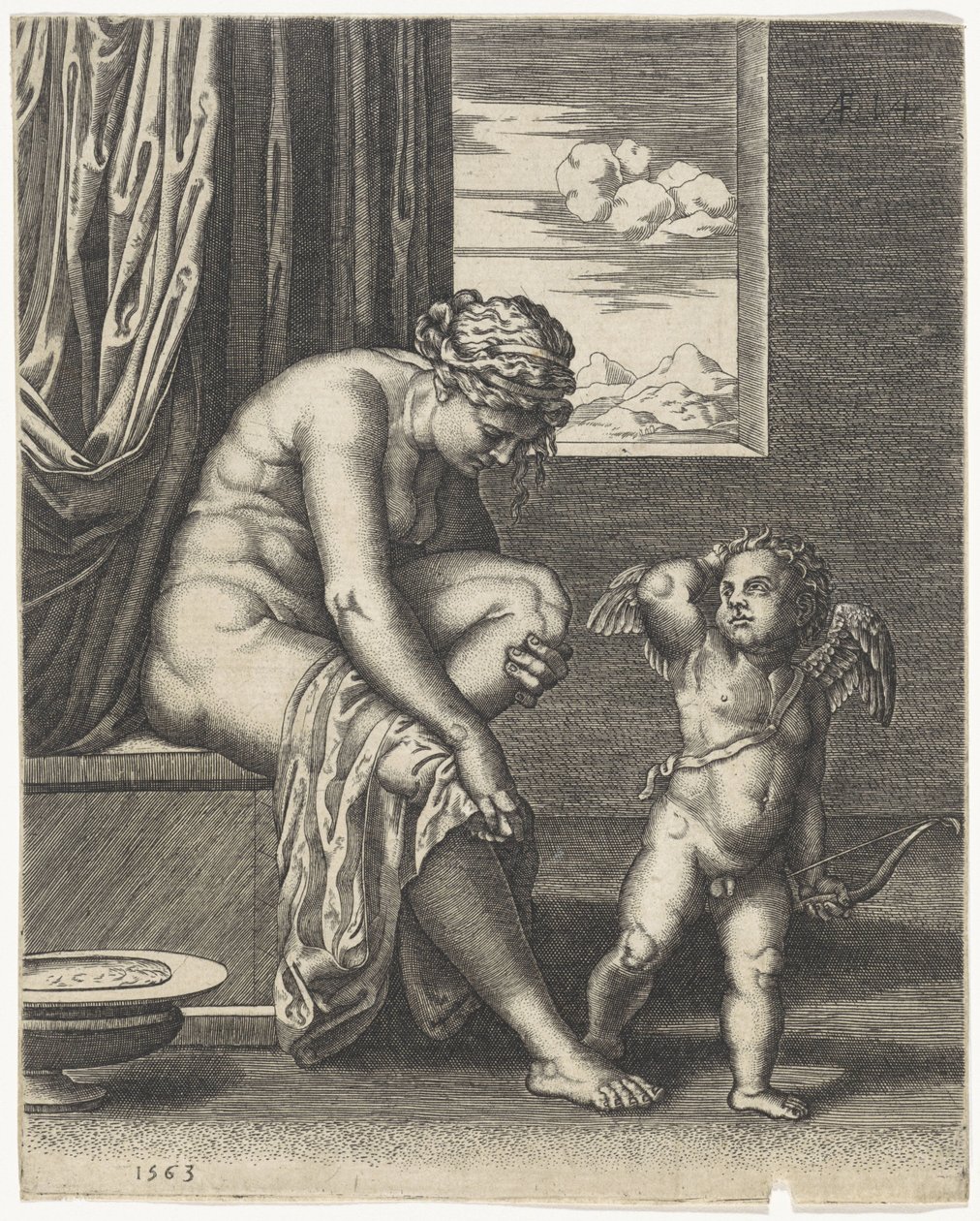 Vênus após o banho de Johannes Wierix