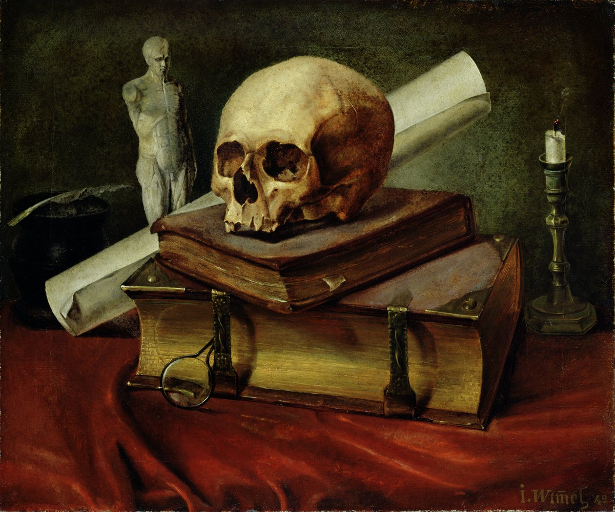 Vanitas, ainda vida, 1842 de Johannes Wimmel