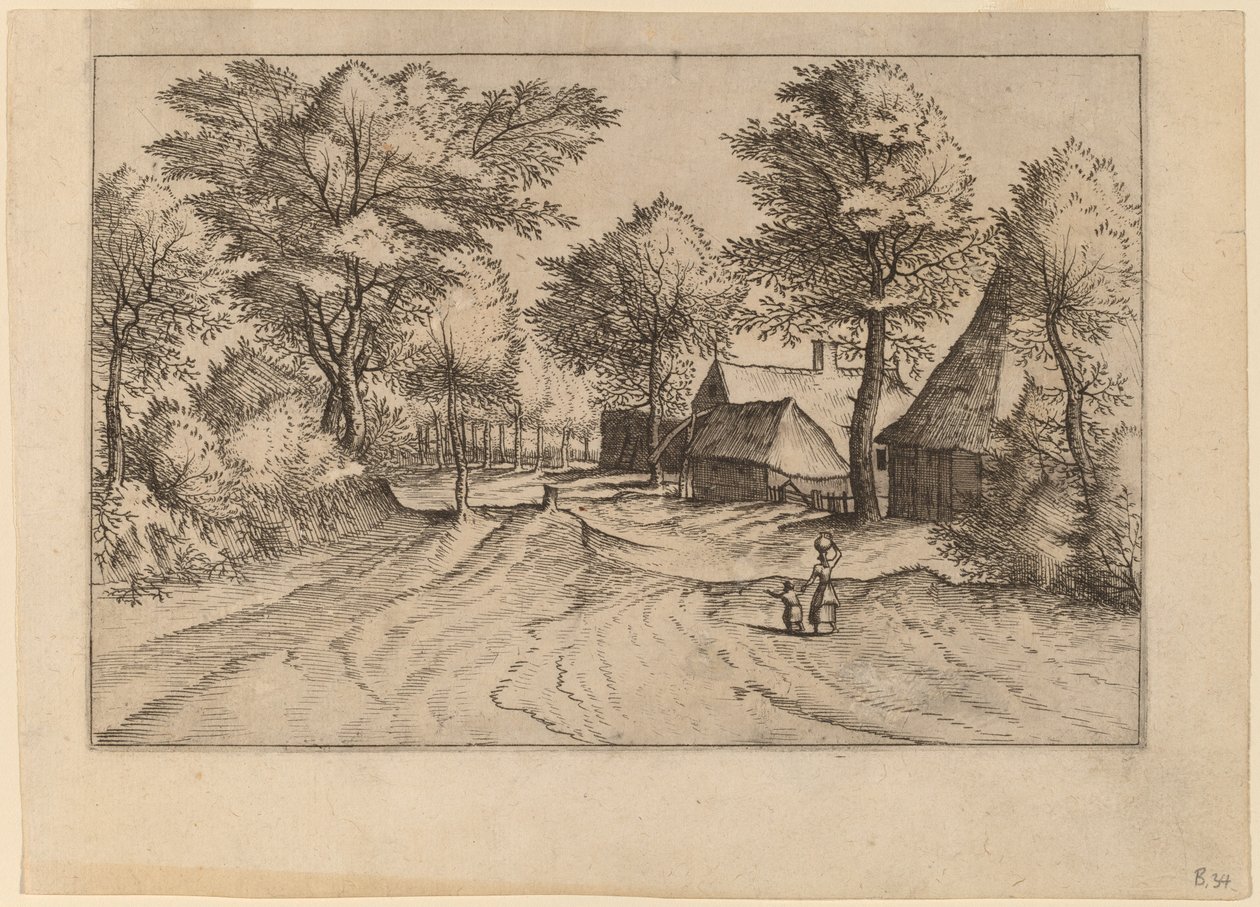 Estrada da Aldeia com Fazenda e Galpões de Johannes and Lucas van Doetechum after Master of the Small Landscapes