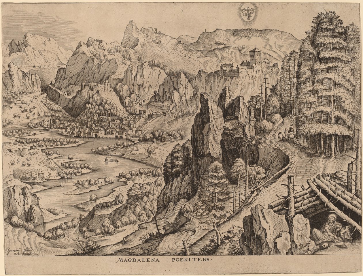 A penitente Madalena (A penitente Madalena) de Johannes and Lucas van Doetechum after Pieter Bruegel the Elder